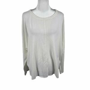 H by Bordeaux Off White Oversized Sweater Top Long Sleeve Soft Small Casual